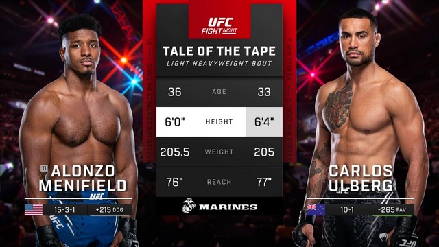 UFC on ESPN 56 - Alonzo Menifield vs Carlos Ulberg - May 11, 2024