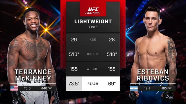 UFC on ESPN 56 - Terrance McKinney vs Esteban Ribovics - May 11, 2024