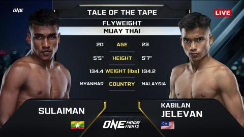 One Friday Fights 25 - Kabilan Jelevan vs Sulaiman Looksuan - July 13, 2023