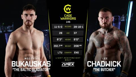 CW 145 - Modestas Bukauskas vs Lee Chadwick - Nov 04, 2022