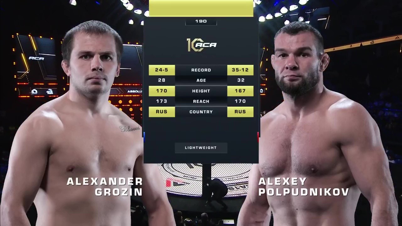 ACA 190 - Alexey Polpudnikov vs Aleksandr Grozin - August 15, 2025