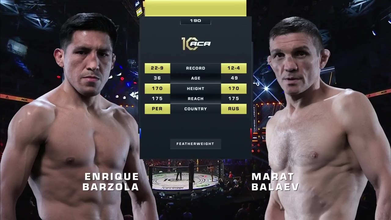 ACA 190 - Enrique Barzola vs Marat Balaev - August 15, 2025