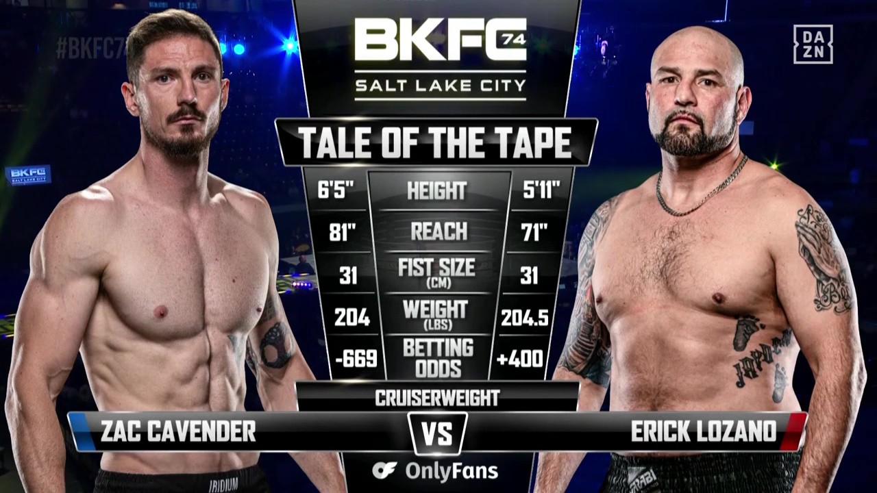 BKFC 74 - Zac Cavender vs Erick Lozano - May 10, 2025