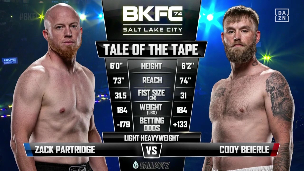 BKFC 74 - Zack Partridge vs Cody Beierle - May 10, 2025