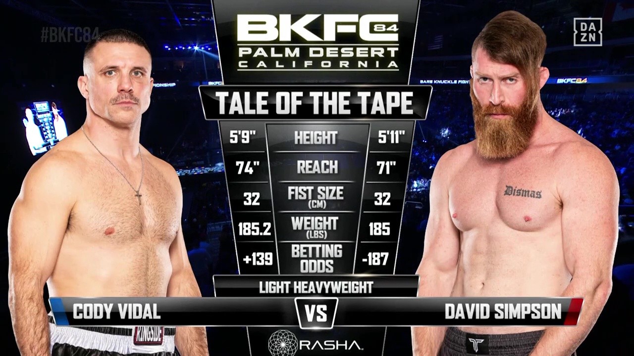 BKFC 84 - Cody Vidal vs David Simpson - November 15, 2025