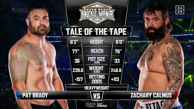 BKFC Knuckle Mania 5 - Patrick Brady vs Zachary Calmus - January 25, 2025