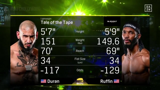 BKFC on DAZN 3 - Bryan Duran vs Ka'Sim Ruffin - December 21, 2024