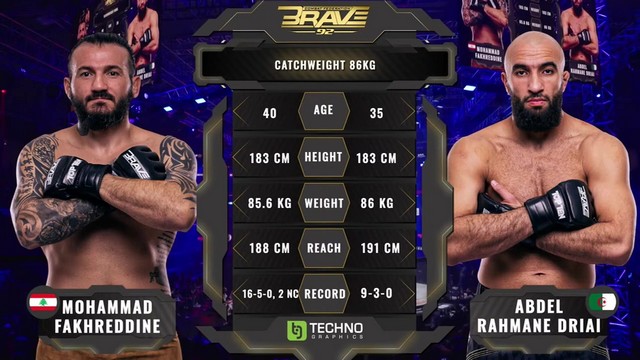 BRAVE CF 92 - Mohammad Fakhreddine vs Abdel Rahmane Driai - December 15, 2024