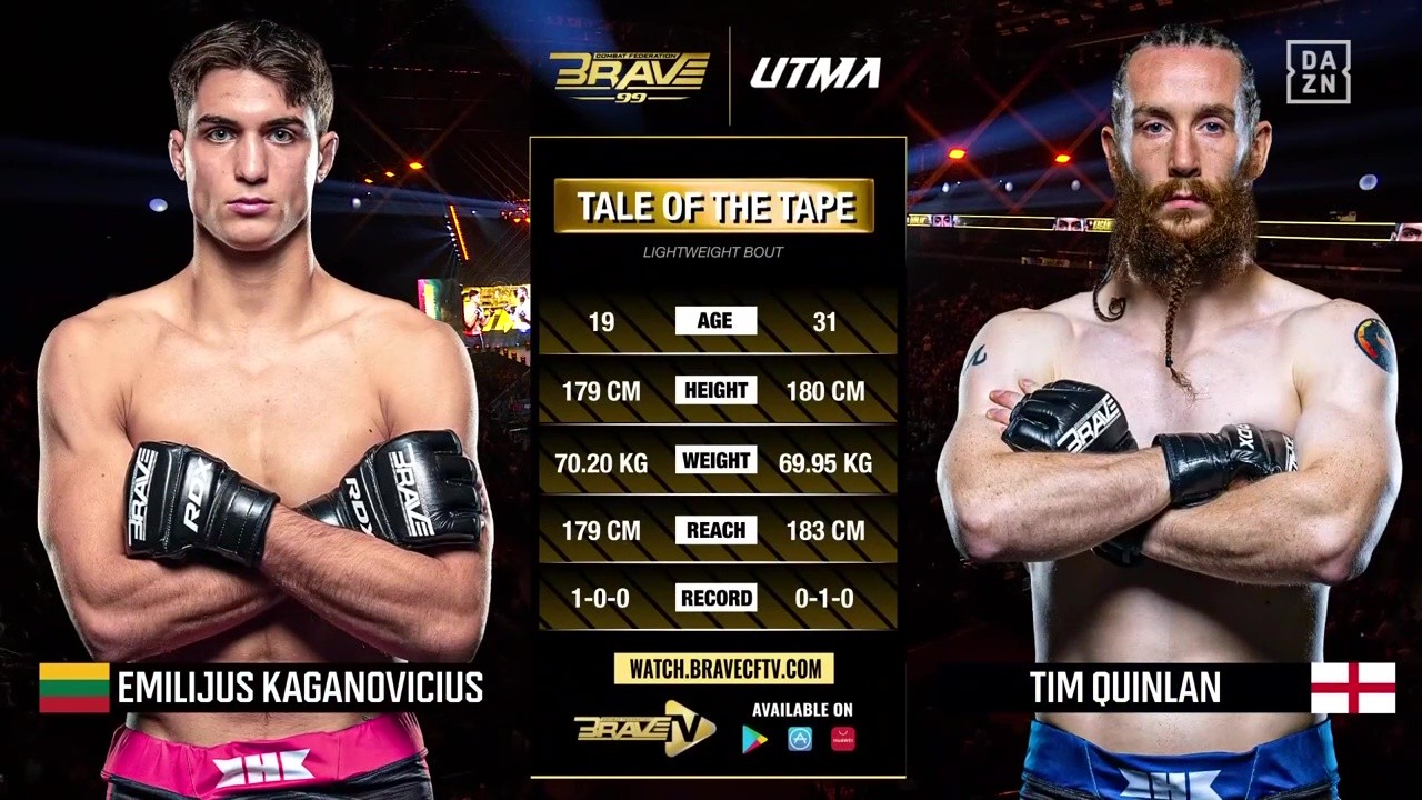 BRAVE CF 99 - Emilijus Kaganovicius vs Tim Quinlan - October 18, 2025