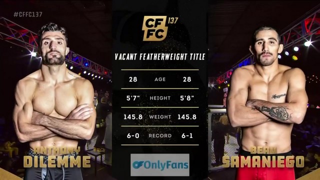 CFFC 137 - Anthony Dilemme vs Beau Samaniego - October 18, 2024