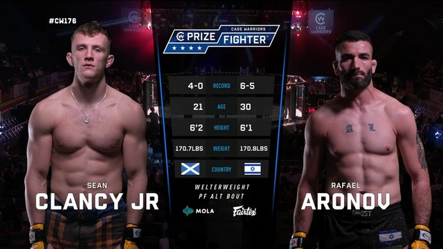 Cage Warriors 176 - Sean Clancy Jr. vs Rafael Aronov - September 7, 2024