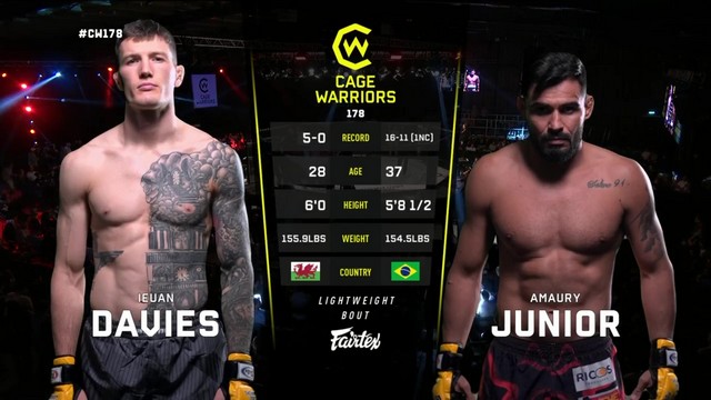 Cage Warriors 178 - Ieuan Davies vs Amaury Junior - September 21, 2024