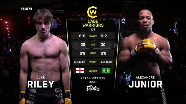 Cage Warriors 178 - Luke Riley vs Alexandre Junior - September 21, 2024