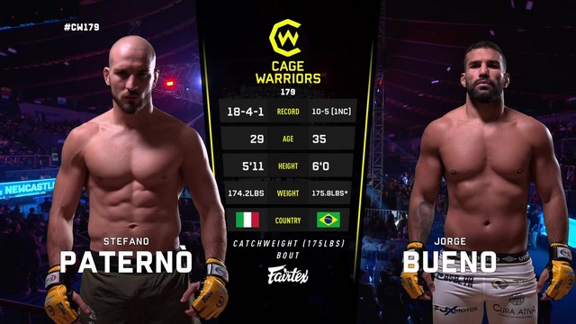 Cage Warriors 179 - Stefano Paternò vs Jorge Bueno - November 2, 2024