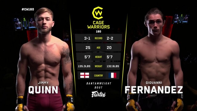 Cage Warriors 180 - Giovanni Fernandez vs Jimmy Quinn - November 15, 2024