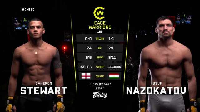 Cage Warriors 180 - Yusuf Nazokatov vs Cameron Stewart - November 15, 2024