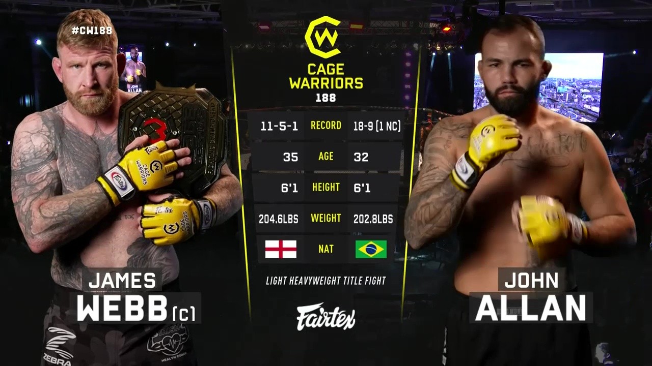 Cage Warriors 188 - James Webb vs John Allan - April 26, 2025