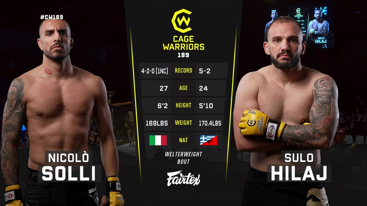 Cage Warriors 189 - Nicolò Solli vs Sulo Hilaj - May 31, 2025