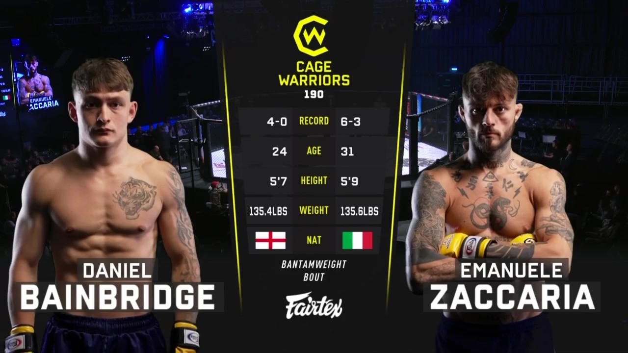 Cage Warriors 190 - Emanuele Zaccaria vs Daniel Bainbridge - June 27, 2025