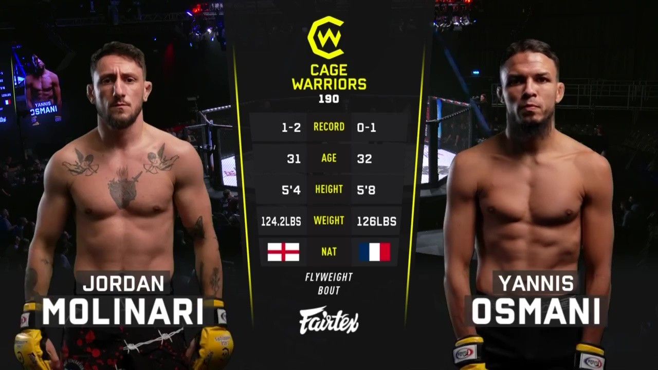 Cage Warriors 190 - Jordan Molinari vs Yannis Osmani - June 27, 2025