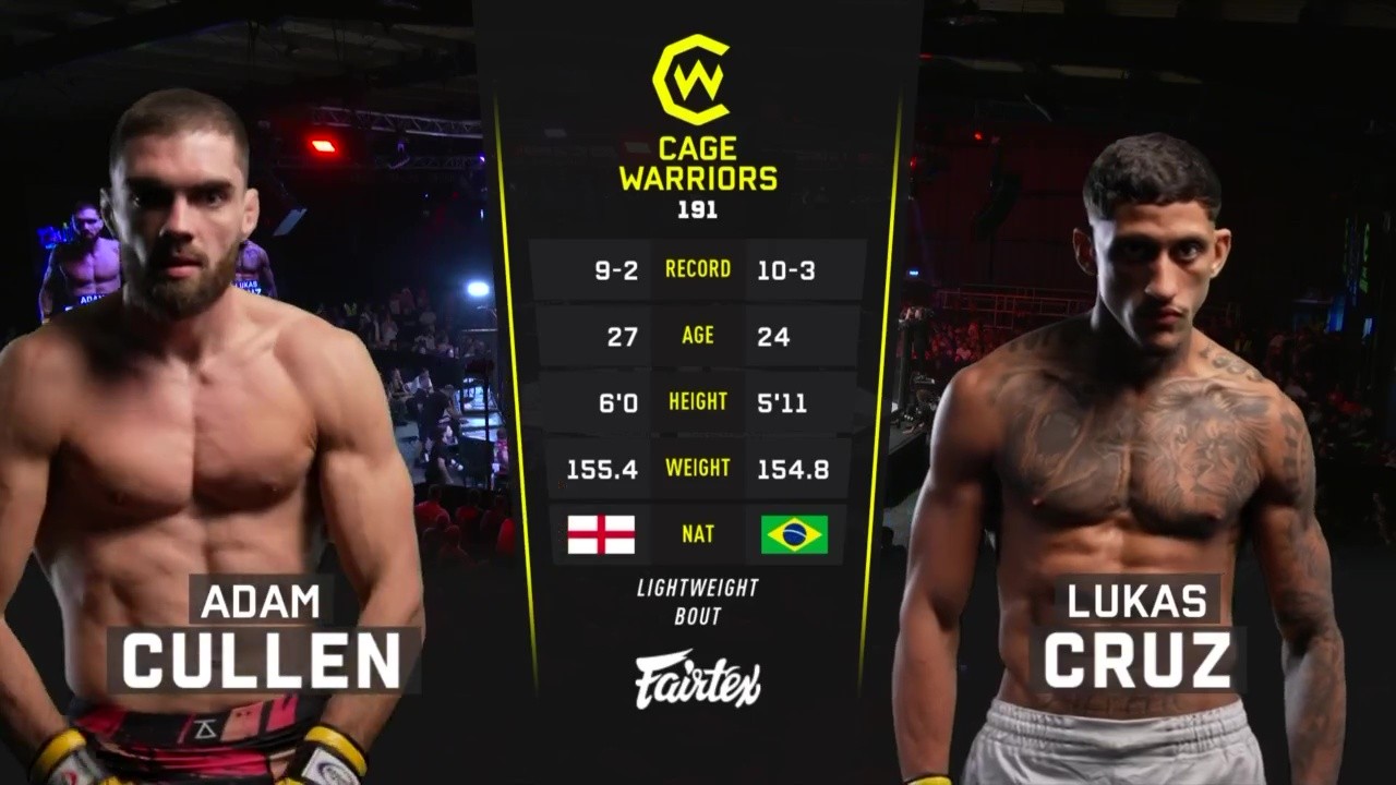 Cage Warriors 191 - Lukas Cruz vs Adam Cullen - June 28, 2025
