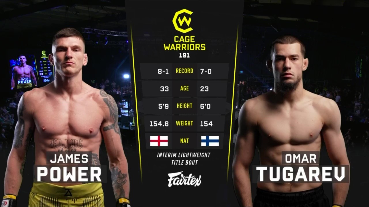 Cage Warriors 191 - Omar Tugarev vs James Power - June 28, 2025