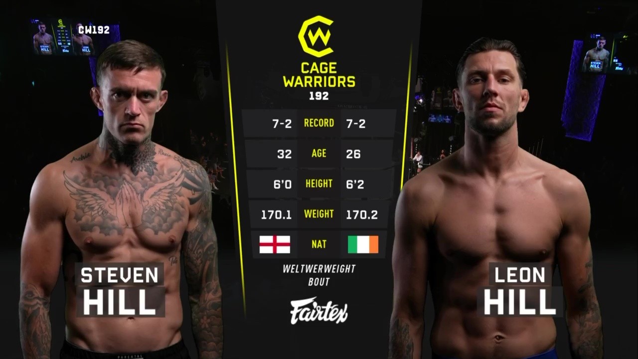 Cage Warriors 192 - Leon Hill vs Steven Hill - July 12, 2025