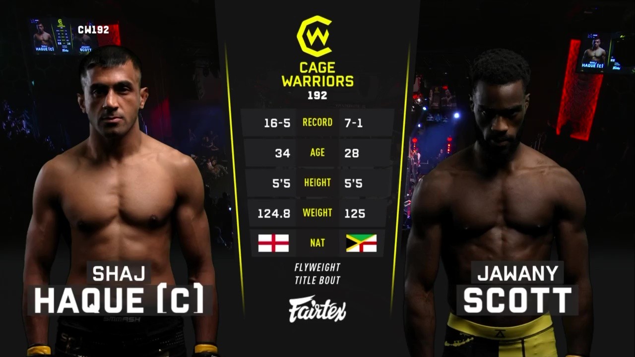 Cage Warriors 192 - Shajidul Haque vs Jawany Scott - July 12, 2025