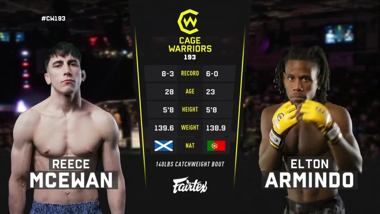 Cage Warriors 193 - Elton Armindo vs Reece McEwane - September 13, 2025
