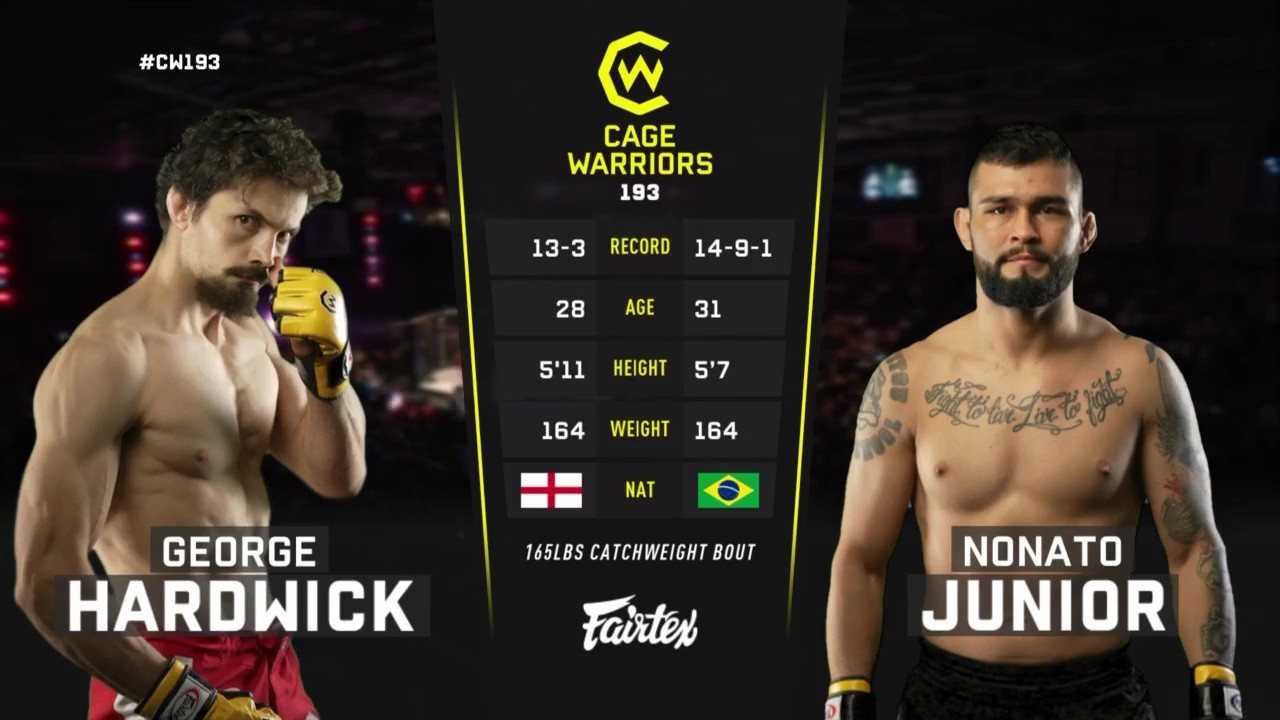 Cage Warriors 193 - George Hardwick vs Nonato Junior - September 13, 2025