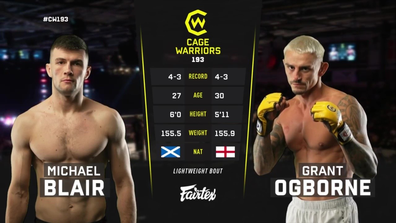 Cage Warriors 193 - Michael Blair vs Grant Ogborne - September 13, 2025