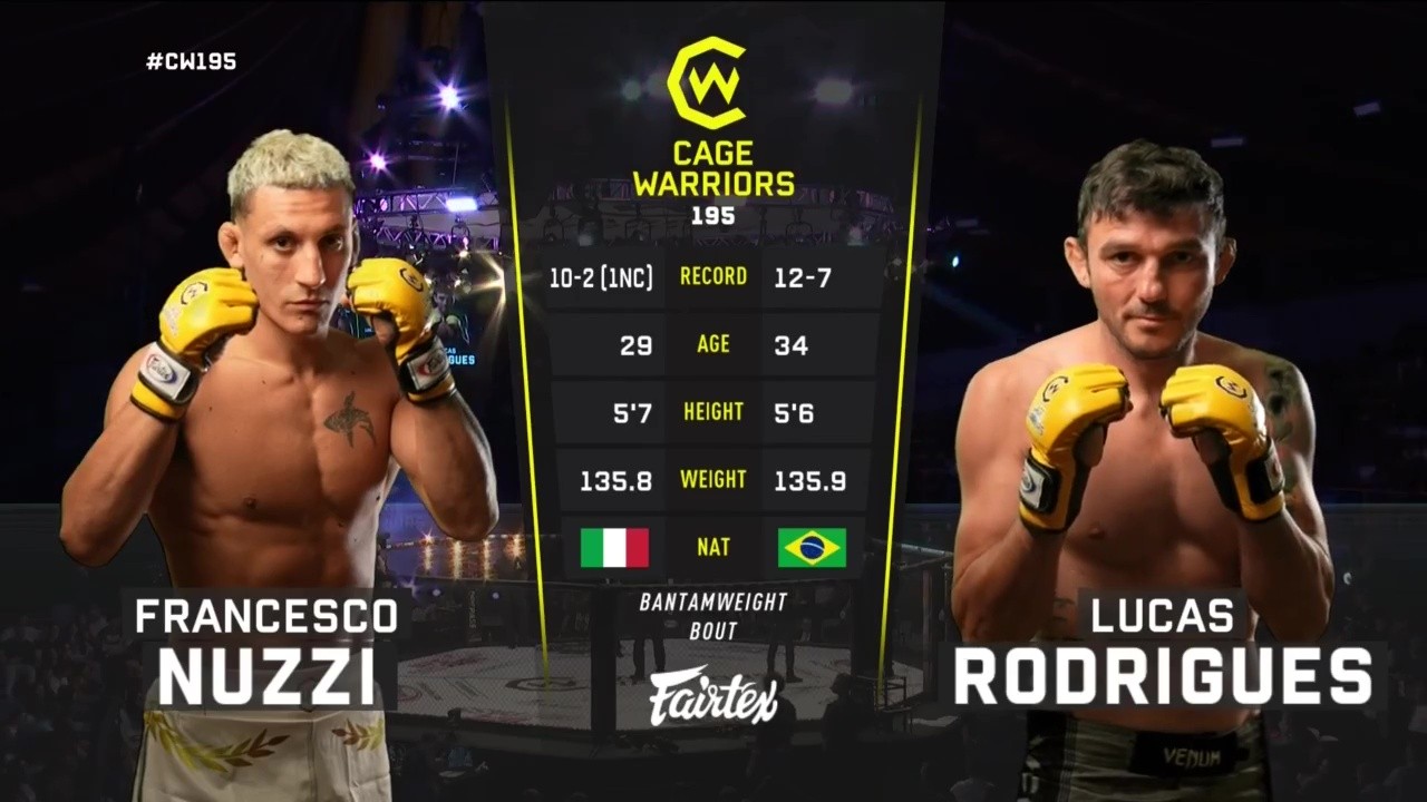 Cage Warriors 195 - Francesco Nuzzi vs Lucas Rodrigues - October 4, 2025