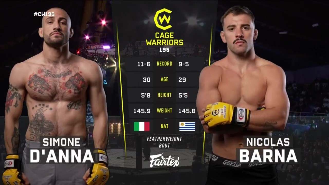 Cage Warriors 195 - Nicolas Barna vs Simone D'Anna - October 4, 2025