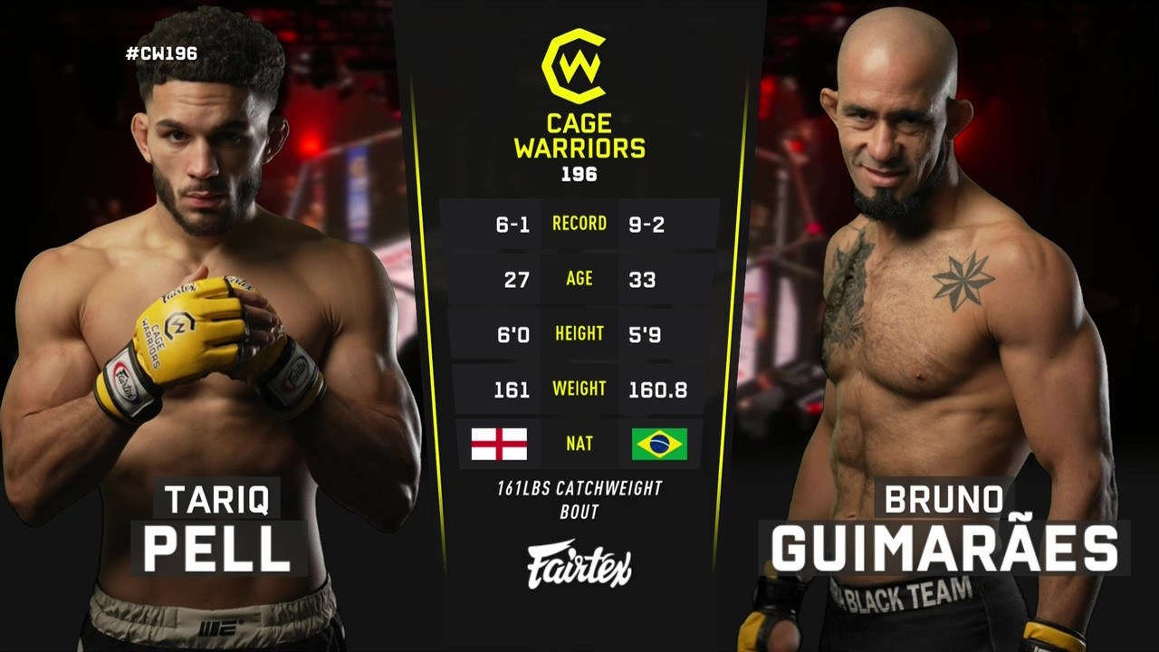 Cage Warriors 196 - Tariq Pell vs Bruno Guimarães - November 15, 2025