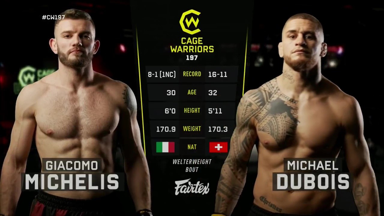 Cage Warriors 197 - Giacomo Michelis vs Michael Dubois - November 21, 2025