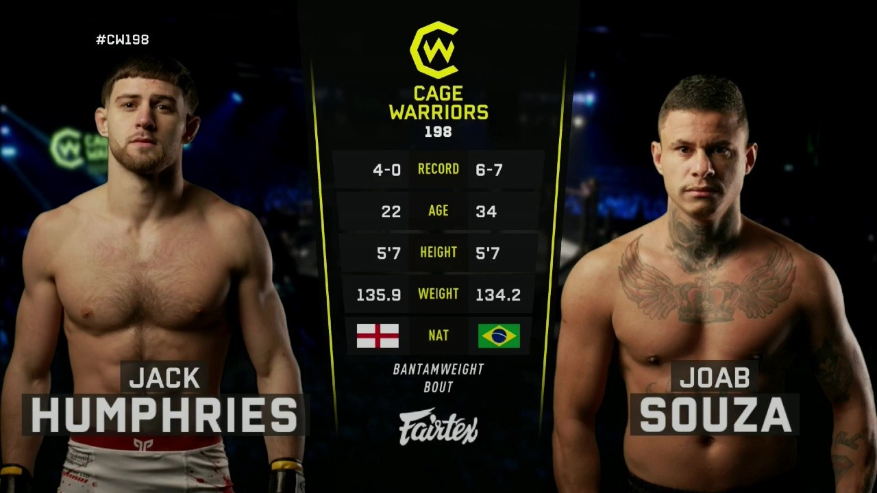 Cage Warriors 198 - Jack Humphries vs Joab Souza - November 22, 2025