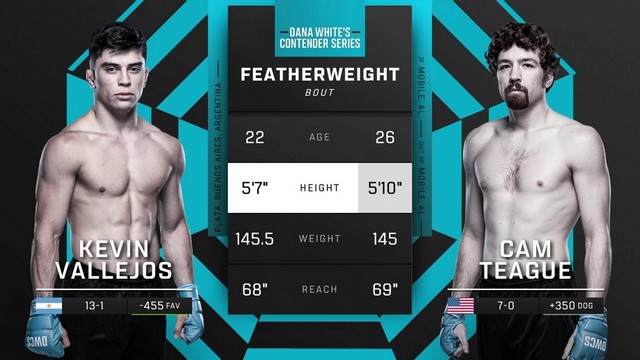 Contender Series 2024 - Kevin Vallejos vs Cam Teague - September 24, 2024