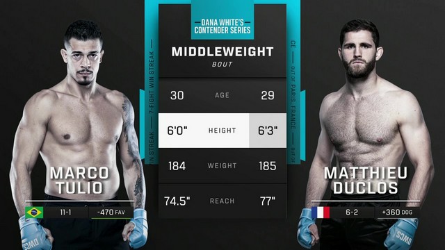 Contender Series 2024 - Marco Tulio vs Matthieu Duclos - August 27, 2024