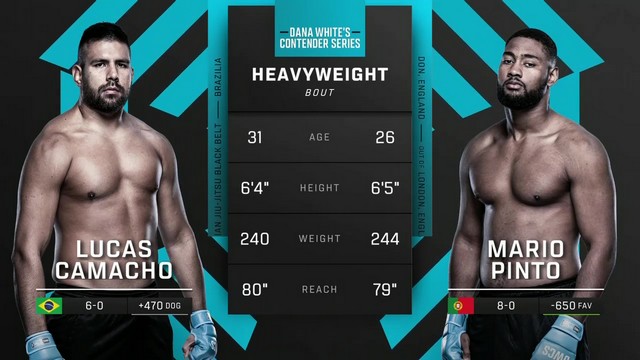 Contender Series 2024 - Mario Pinto vs Lucas Camacho - October 8, 2024