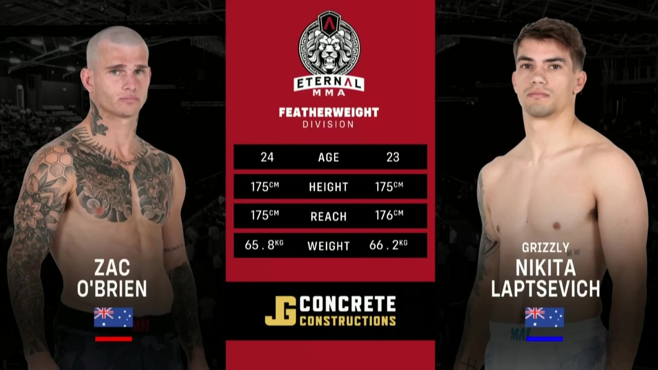 Eternal MMA 98 - Zac O'Brien vs Nikita Laptsevich - September 13, 2025