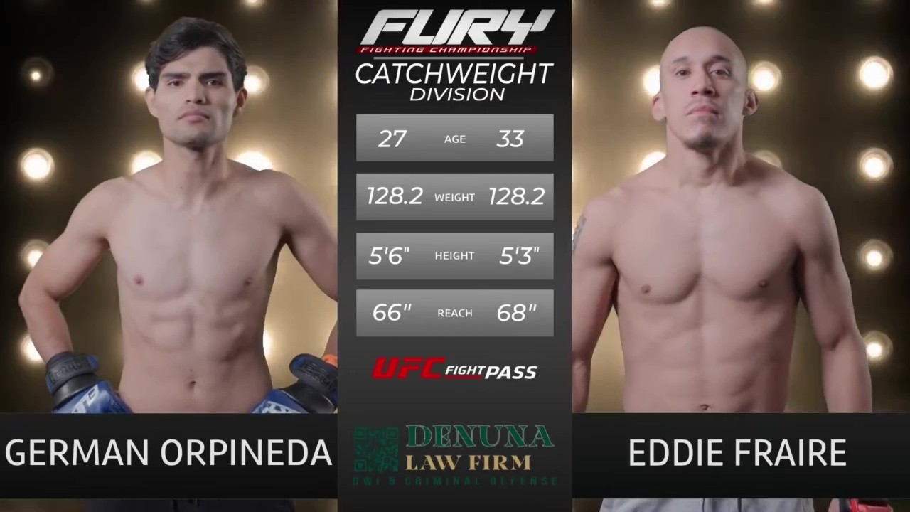 Fury FC 110 - Eddie Fraire vs German Orpineda Ponce - October 17, 2025