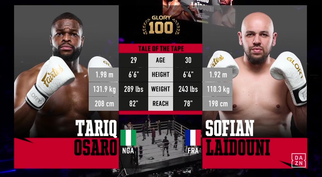 Glory 100 - Kevin Tariq Osaro vs Sofian Laïdouni - June 14, 2025