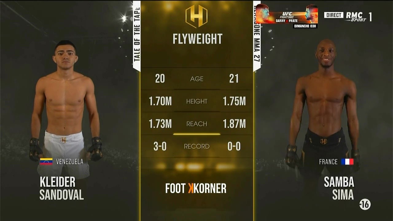 Hexagone MMA 27 - Samba Sima vs Kleider Sandoval - April 25, 2025