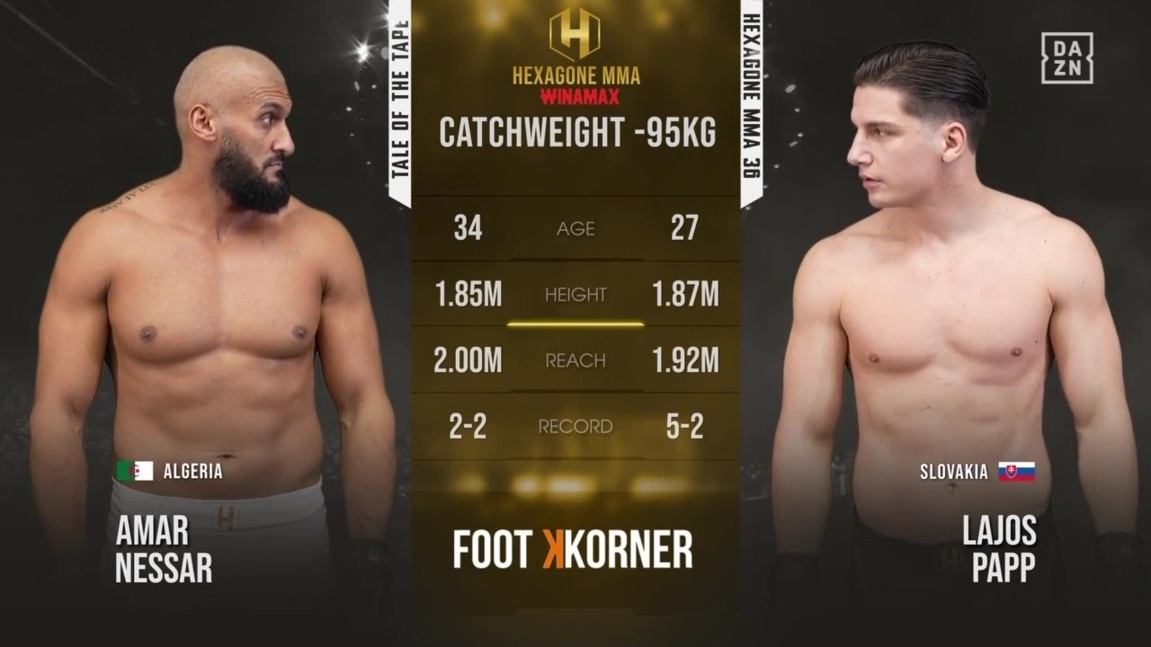 Hexagone MMA 36 - Lajos Papp vs Amar Nessar - November 7, 2025