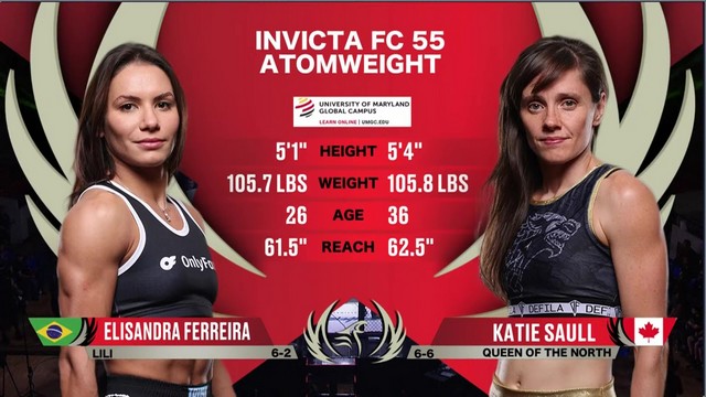 Invicta FC 55 - Elisandra Ferreira vs Katie Saull - JUNE 28, 2024