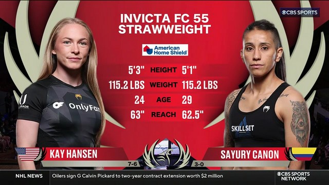 Invicta FC 55 - Kay Hansen vs Sayury Canon - JUNE 28, 2024