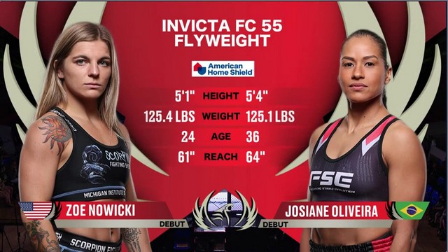 Invicta FC 55 - Zoe Nowicki vs Josiane Oliveira - JUNE 28, 2024