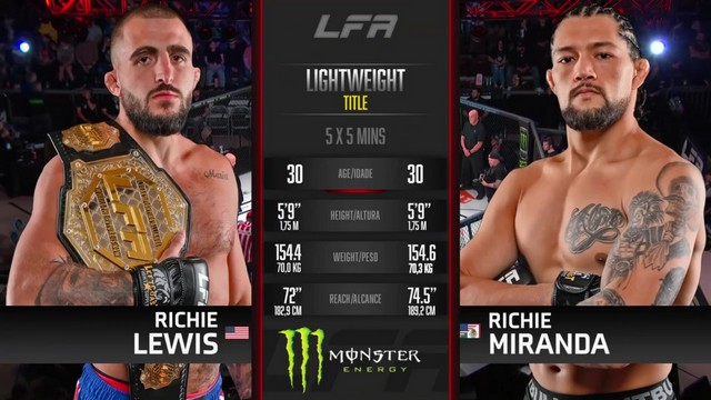 LFA 207 - Richie Miranda vs Richie Lewis - April 18, 2025