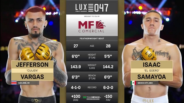 Lux Fight League 47 - Jefferson Vargas vs Isaac Samayoa - November 1, 2024