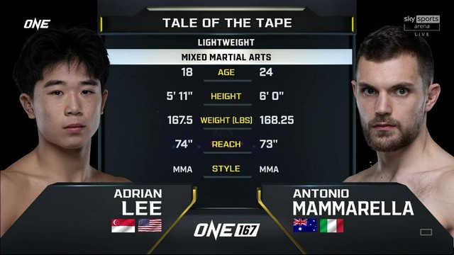 ONE 167 - Adrian Lee vs Antonio Mammarella - JUNE 7, 2024